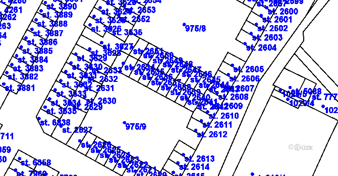 Parcela st. 2639 v KÚ Havlíčkův Brod, Katastrální mapa