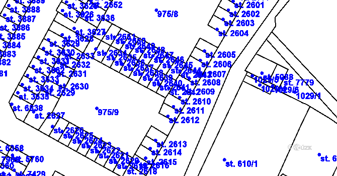 Parcela st. 2642 v KÚ Havlíčkův Brod, Katastrální mapa
