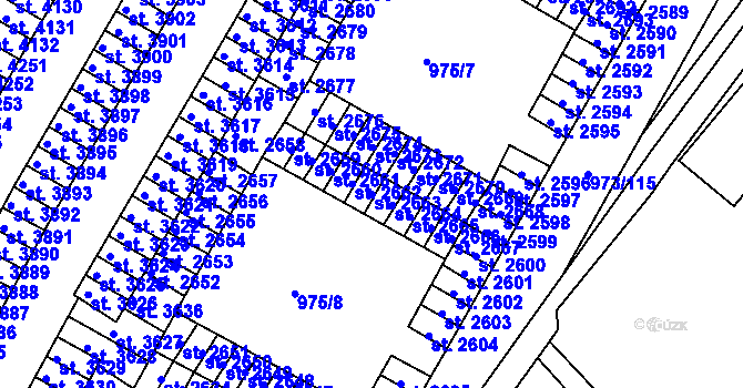 Parcela st. 2663 v KÚ Havlíčkův Brod, Katastrální mapa