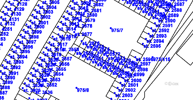 Parcela st. 2673 v KÚ Havlíčkův Brod, Katastrální mapa
