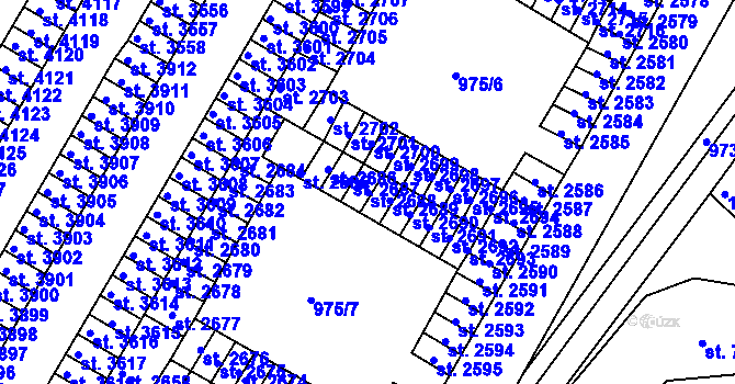 Parcela st. 2688 v KÚ Havlíčkův Brod, Katastrální mapa