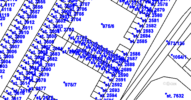 Parcela st. 2697 v KÚ Havlíčkův Brod, Katastrální mapa