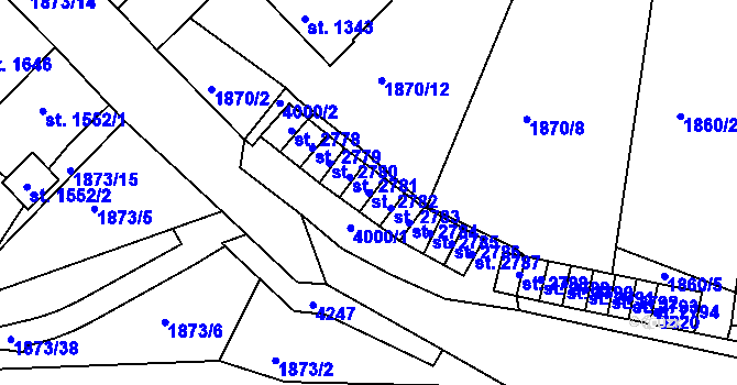 Parcela st. 2782 v KÚ Havlíčkův Brod, Katastrální mapa