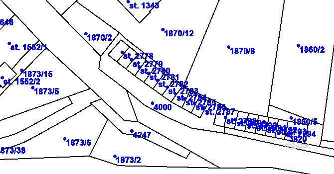 Parcela st. 2783 v KÚ Havlíčkův Brod, Katastrální mapa