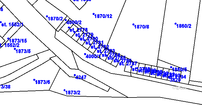 Parcela st. 2784 v KÚ Havlíčkův Brod, Katastrální mapa