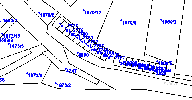 Parcela st. 2785 v KÚ Havlíčkův Brod, Katastrální mapa