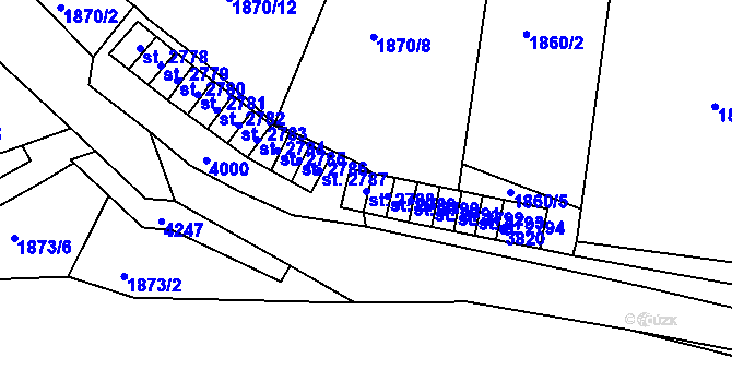 Parcela st. 2788 v KÚ Havlíčkův Brod, Katastrální mapa
