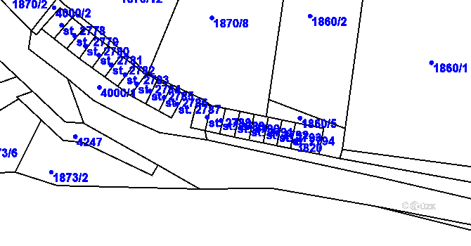 Parcela st. 2790 v KÚ Havlíčkův Brod, Katastrální mapa