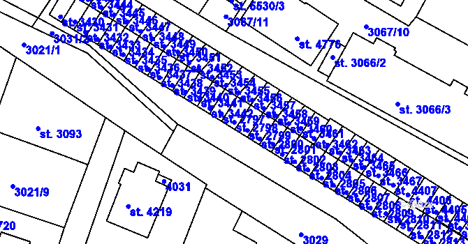 Parcela st. 2798 v KÚ Havlíčkův Brod, Katastrální mapa