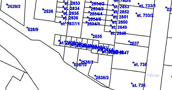Parcela st. 2842 v KÚ Havlíčkův Brod, Katastrální mapa