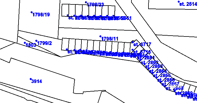 Parcela st. 2855 v KÚ Havlíčkův Brod, Katastrální mapa