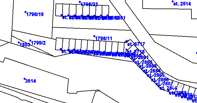 Parcela st. 2856 v KÚ Havlíčkův Brod, Katastrální mapa