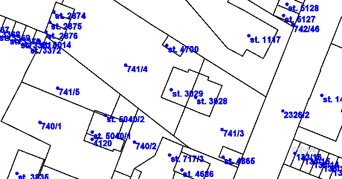 Parcela st. 3029 v KÚ Havlíčkův Brod, Katastrální mapa