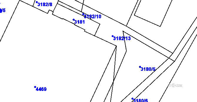 Parcela st. 3057 v KÚ Havlíčkův Brod, Katastrální mapa