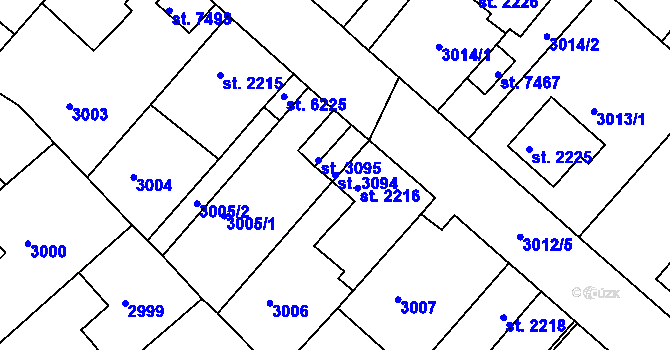 Parcela st. 3094 v KÚ Havlíčkův Brod, Katastrální mapa