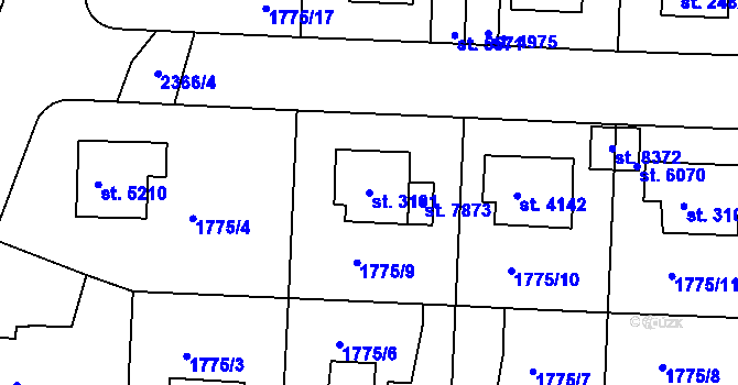 Parcela st. 3101 v KÚ Havlíčkův Brod, Katastrální mapa