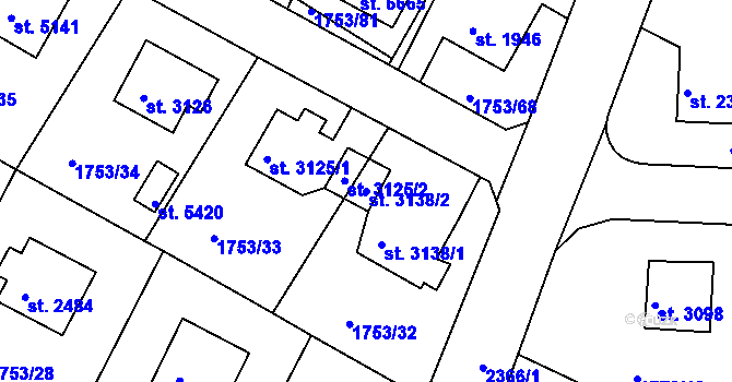 Parcela st. 3138/2 v KÚ Havlíčkův Brod, Katastrální mapa