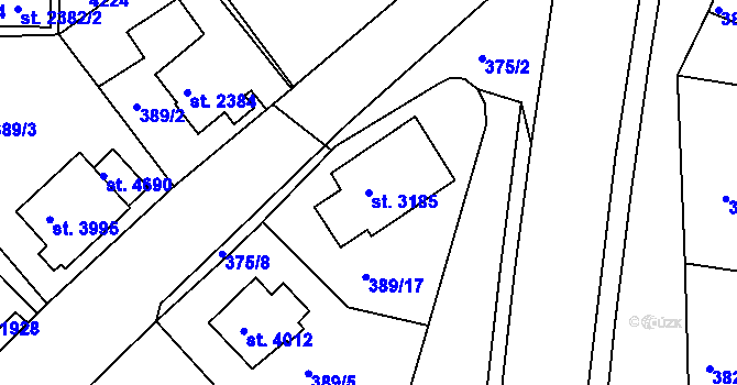 Parcela st. 3185 v KÚ Havlíčkův Brod, Katastrální mapa