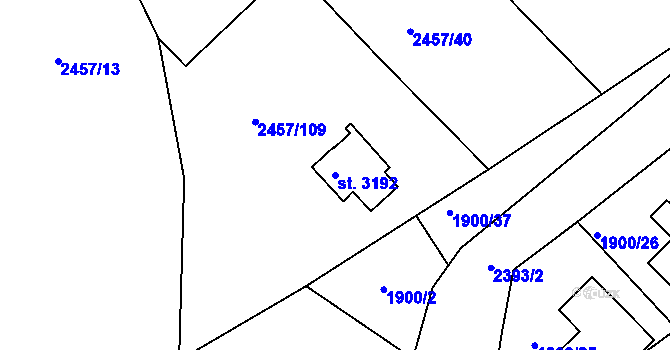 Parcela st. 3192 v KÚ Havlíčkův Brod, Katastrální mapa