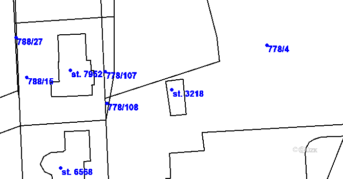 Parcela st. 3218 v KÚ Havlíčkův Brod, Katastrální mapa