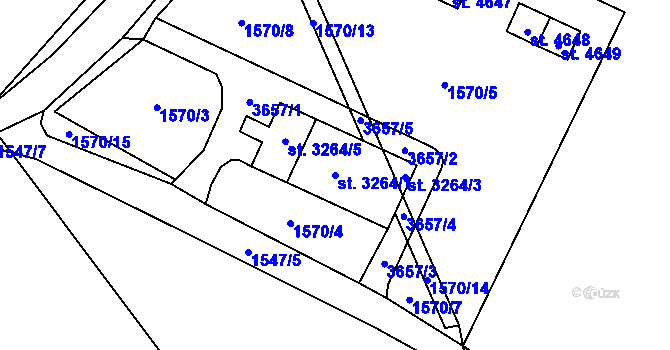 Parcela st. 3264/1 v KÚ Havlíčkův Brod, Katastrální mapa