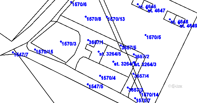 Parcela st. 3264/5 v KÚ Havlíčkův Brod, Katastrální mapa