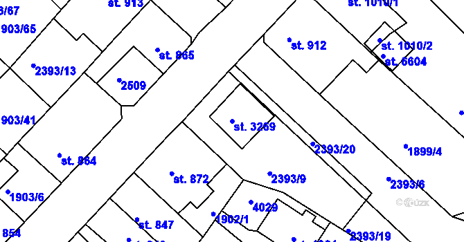 Parcela st. 3269 v KÚ Havlíčkův Brod, Katastrální mapa
