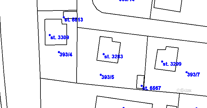 Parcela st. 3283 v KÚ Havlíčkův Brod, Katastrální mapa