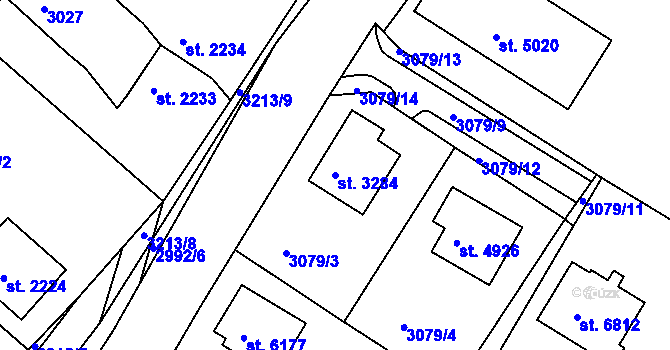Parcela st. 3284 v KÚ Havlíčkův Brod, Katastrální mapa