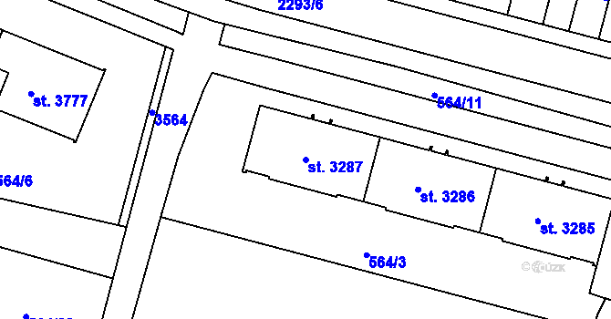Parcela st. 3287 v KÚ Havlíčkův Brod, Katastrální mapa