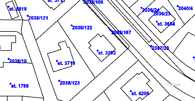 Parcela st. 3292 v KÚ Havlíčkův Brod, Katastrální mapa