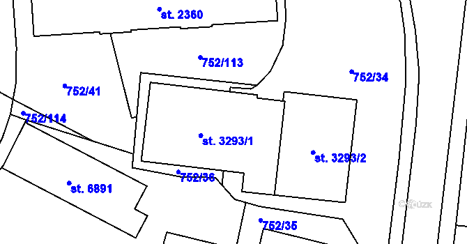 Parcela st. 3293/5 v KÚ Havlíčkův Brod, Katastrální mapa
