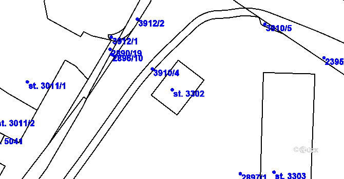 Parcela st. 3302 v KÚ Havlíčkův Brod, Katastrální mapa
