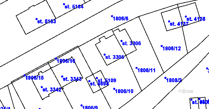 Parcela st. 3305 v KÚ Havlíčkův Brod, Katastrální mapa