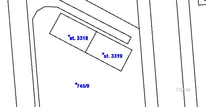 Parcela st. 3319 v KÚ Havlíčkův Brod, Katastrální mapa
