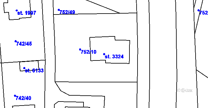 Parcela st. 3324 v KÚ Havlíčkův Brod, Katastrální mapa
