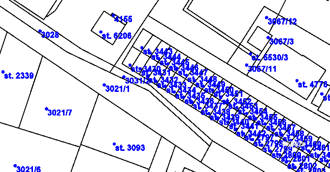 Parcela st. 3434 v KÚ Havlíčkův Brod, Katastrální mapa