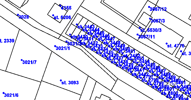 Parcela st. 3435 v KÚ Havlíčkův Brod, Katastrální mapa