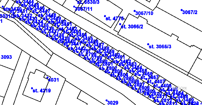 Parcela st. 3460 v KÚ Havlíčkův Brod, Katastrální mapa