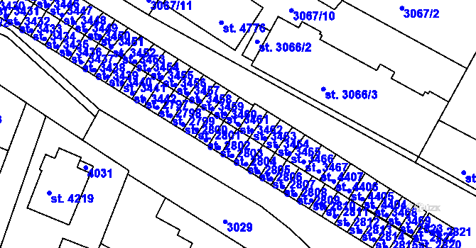 Parcela st. 3462 v KÚ Havlíčkův Brod, Katastrální mapa