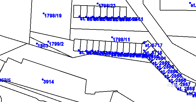 Parcela st. 3472 v KÚ Havlíčkův Brod, Katastrální mapa