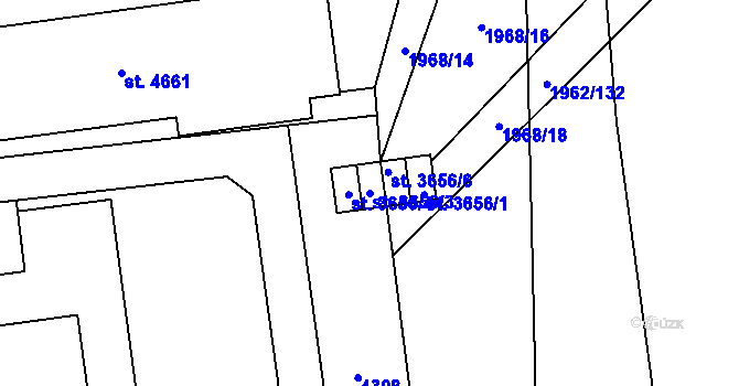 Parcela st. 3656/3 v KÚ Havlíčkův Brod, Katastrální mapa