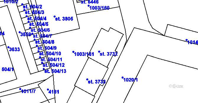 Parcela st. 3732 v KÚ Havlíčkův Brod, Katastrální mapa