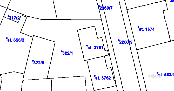 Parcela st. 3761 v KÚ Havlíčkův Brod, Katastrální mapa