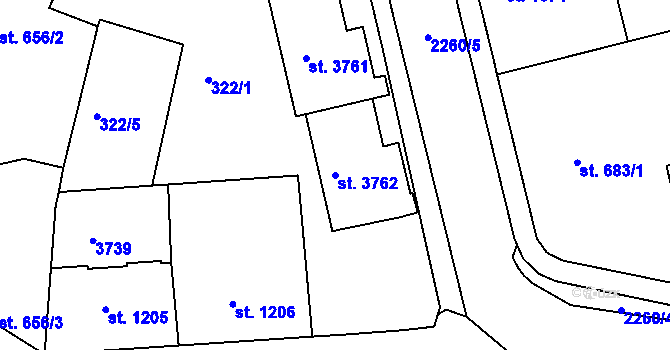 Parcela st. 3762 v KÚ Havlíčkův Brod, Katastrální mapa
