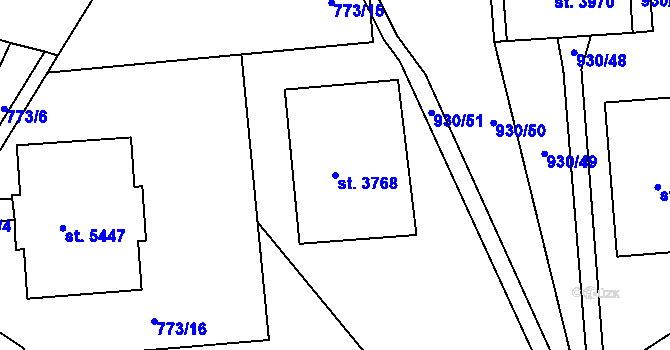 Parcela st. 3768 v KÚ Havlíčkův Brod, Katastrální mapa