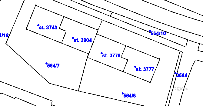 Parcela st. 3778 v KÚ Havlíčkův Brod, Katastrální mapa