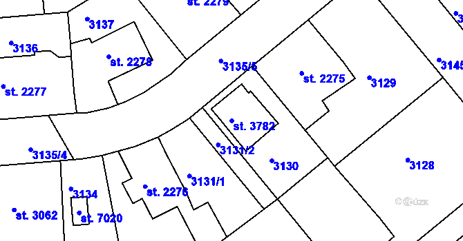 Parcela st. 3782 v KÚ Havlíčkův Brod, Katastrální mapa