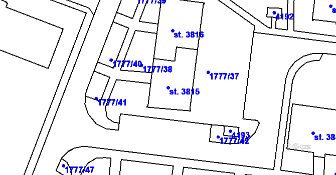 Parcela st. 3815 v KÚ Havlíčkův Brod, Katastrální mapa