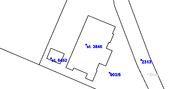 Parcela st. 3846 v KÚ Havlíčkův Brod, Katastrální mapa
